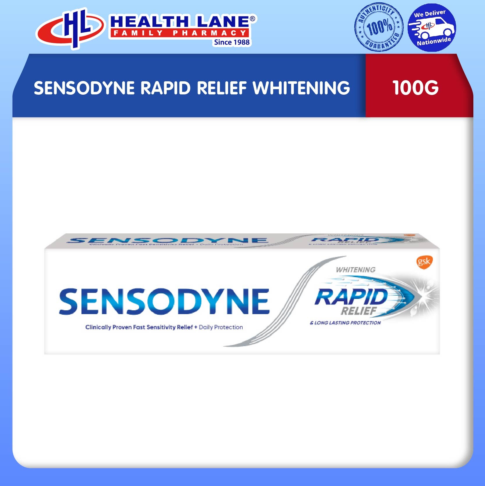 SENSODYNE RAPID RELIEF PEMUTIH (100G)